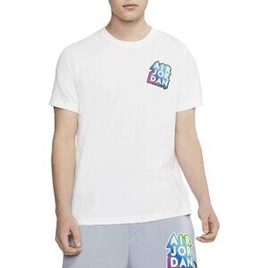 Jordan Stickers Flight Wingman Crew Basketball Shirt White Size X-Large EUC 7296